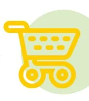Icon of a yellow shopping cart representing SnapBenefits.
