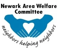 Logo for the Newark Area Welfare Committee with two blue hands forming a heart.